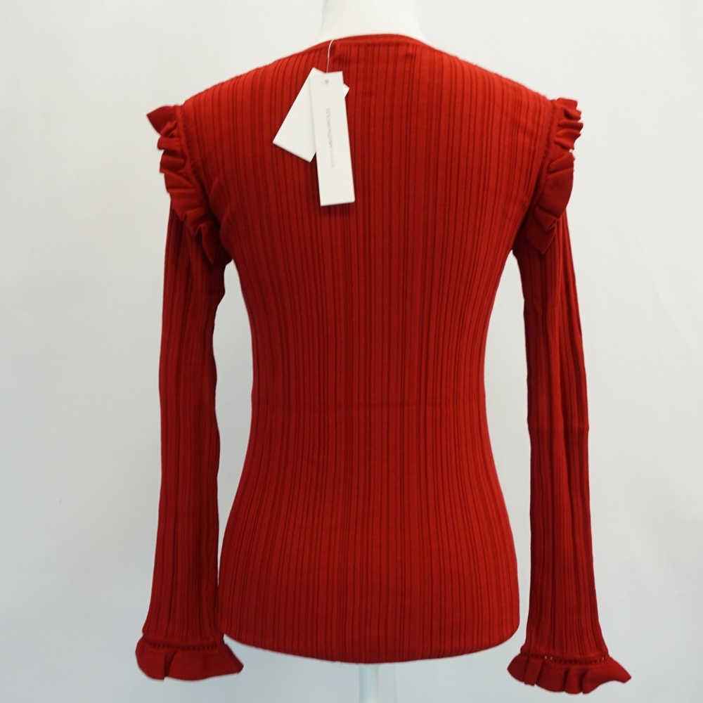 One Grey Day Ribbed Knit Ruffled Pullover Top - Picture 3 of 8